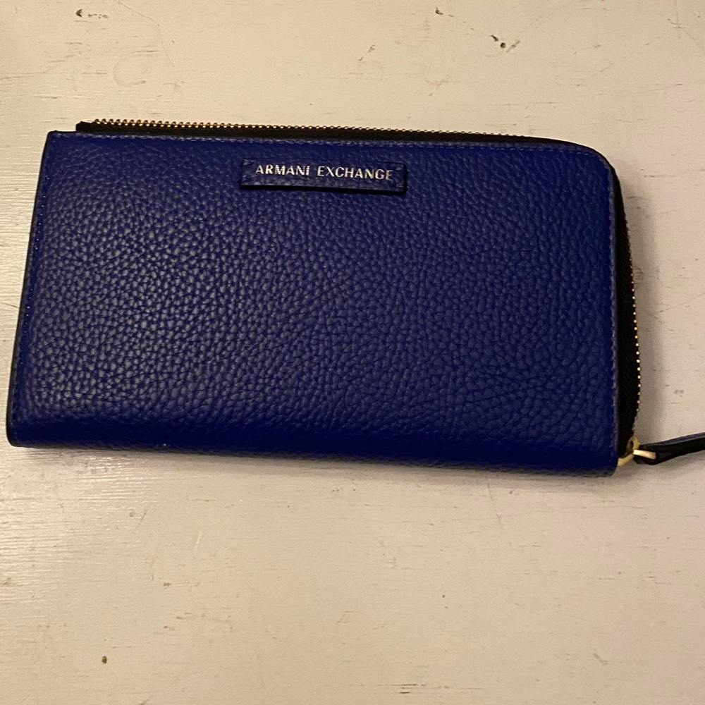 Armani Exchange royal blue wallet
